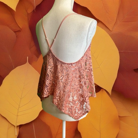 NWOT Free People Intimately ‘Best Idea’ Lace Swing Cropped Camisole in “Rose” XS - Picture 11 of 14